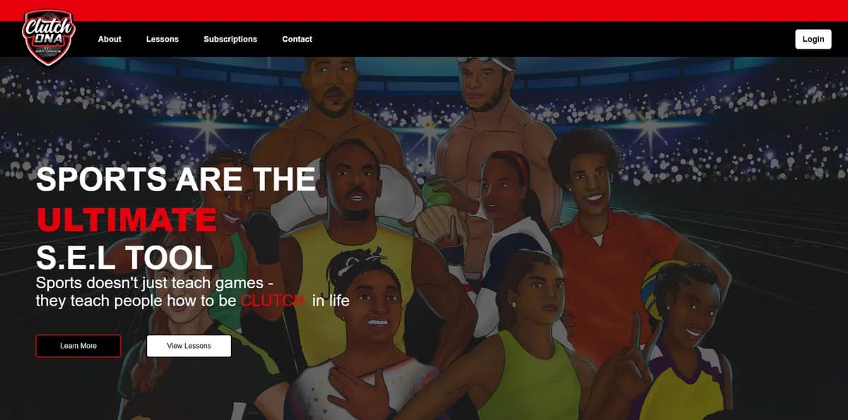 Clutch DNA Home Page Screenshot